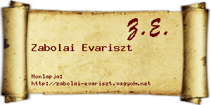 Zabolai Evariszt névjegykártya